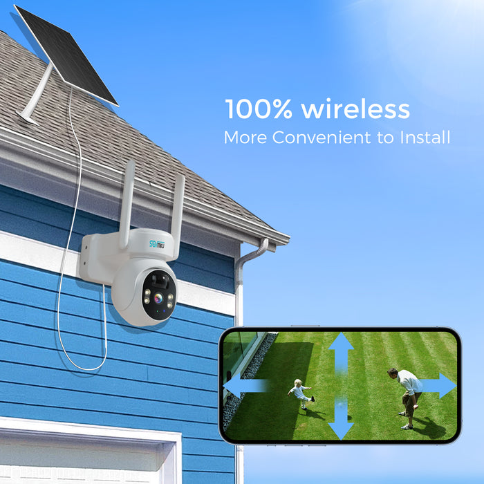 Sovmiku 4MP wifi Solar Security camera Battery Camera With PIR Motion Detection Outdoor