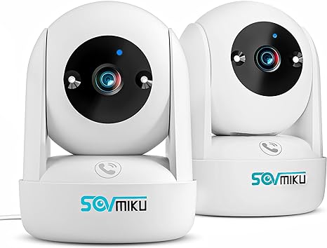 SOVMIKU CB2 2k AI Tracking Security Camera for Home,Pet Camera Indoor, Baby Monitor,360° View Pan/Tilt Surveillance Camera, Two Way Audio,Night Vision,Easy to Setup,Audible Alarm,2.4GHz Wi-Fi,SD Slot