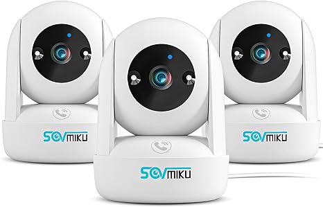 SOVMIKU CB2 2k AI Tracking Security Camera for Home,Pet Camera Indoor, Baby Monitor,360° View Pan/Tilt Surveillance Camera, Two Way Audio,Night Vision,Easy to Setup,Audible Alarm,2.4GHz Wi-Fi,SD Slot